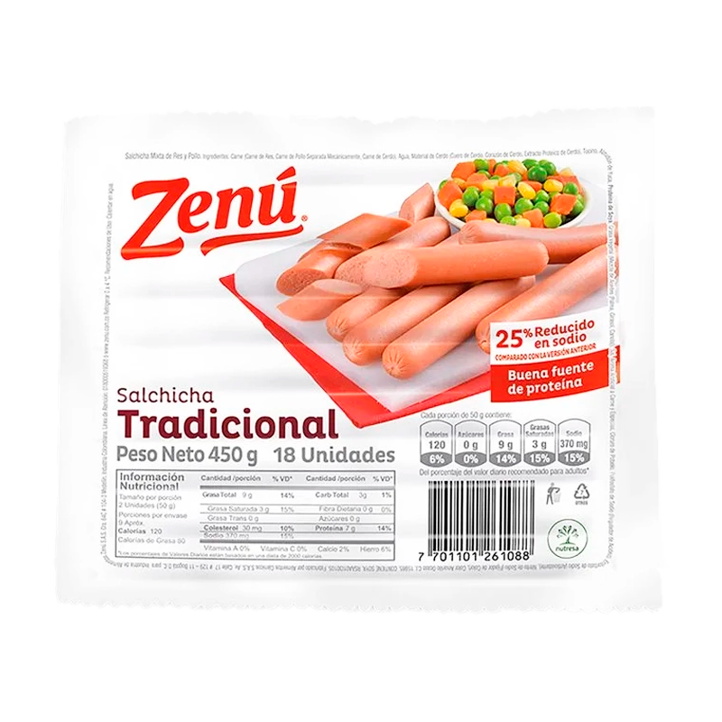 SALCHICHA TRADICIONAL FRICAR X 450 GR